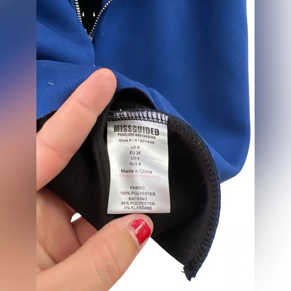 Misguided royal blue felt high waisted skirt - Picture 6 of 6